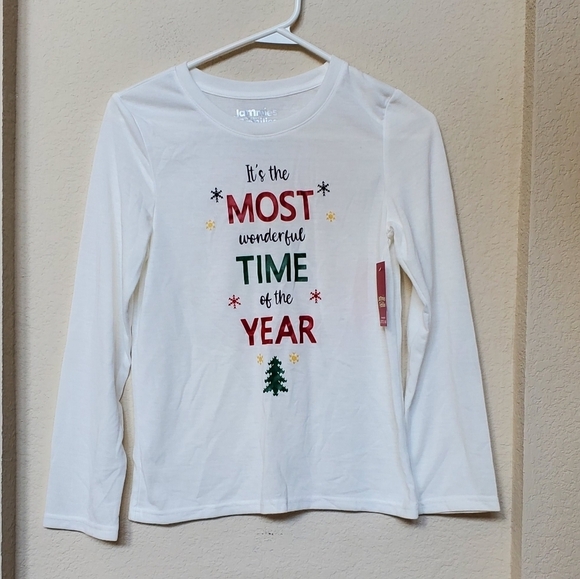 Jammies Girls Holiday Sleep Top.  Size L (10-12) - Picture 1 of 6